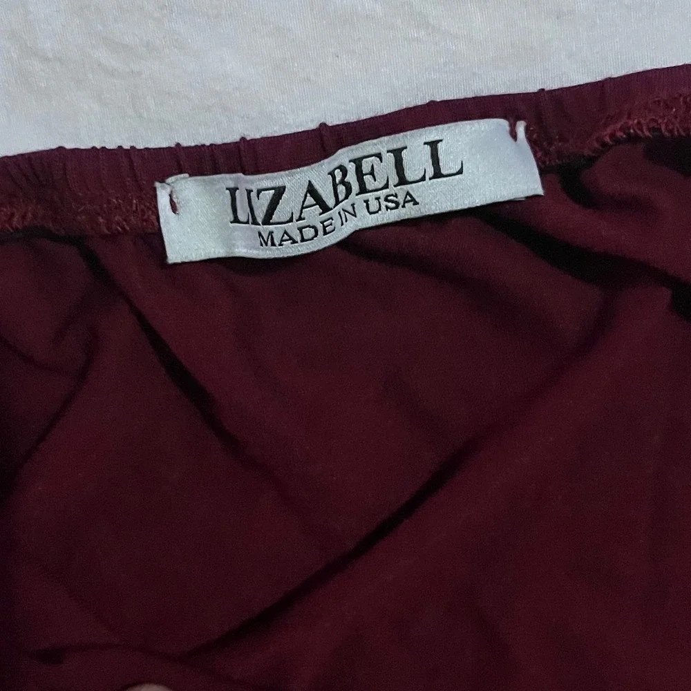 Lizabell Ruched‎ Bodycon Midi Dress Plum Purple Spaghetti Strap  Medium - Picture 2 of 5